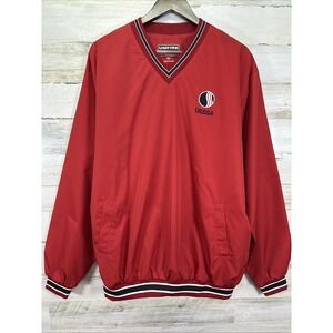 Umpire‎ Express Red Team USSSA Lined V Neck Polyester Long Slv Sweatshirt Sz XXL
